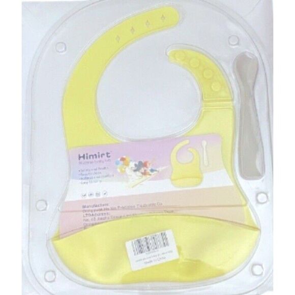 Silicone Bib Feeding With Spoon New Babies And Toddlers - Picture 2 of 3